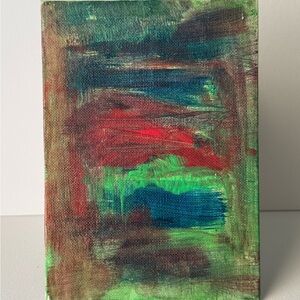 Abstract art on Canvas Modern Acrylic 8x10 New Wellness Painting Color Love